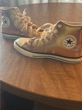 Converse Kids Metallic Gold High-Top Sneakers